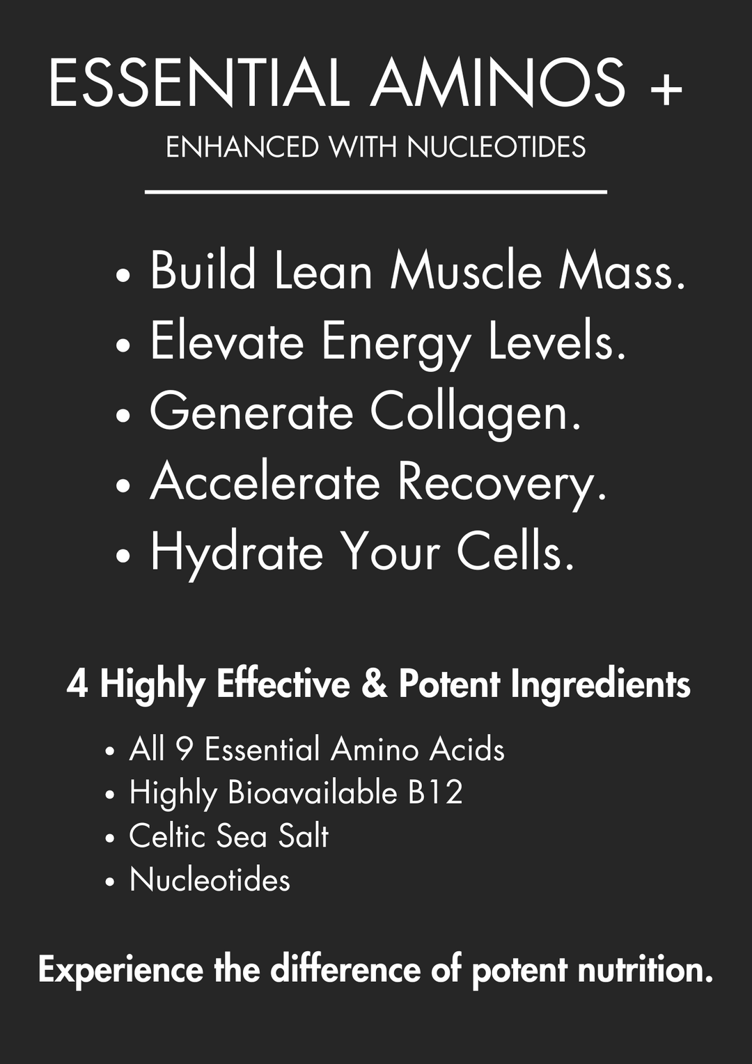 Essential Aminos+ | Muscle Growth, Fasting, Recovery & DNA Support